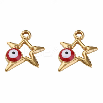 304 Stainless Steel Enamel Pendants STAS-N087-51-01G-1