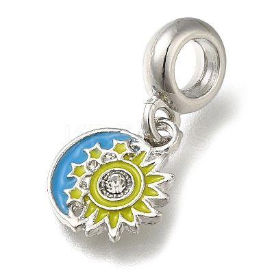 Rack Plating Alloy Enamel European Dangle Charms PALLOY-A009-13P-1