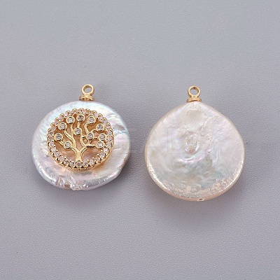 Natural Cultured Freshwater Pearl Pendants PEAR-J004-15G-1