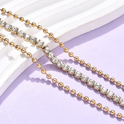 304 Stainless Steel Multi-strand Bracelets BJEW-C103-06G-1