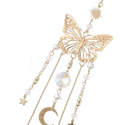 Stainless Steel Butterfly Pendant Decorations HJEW-JM02041-1