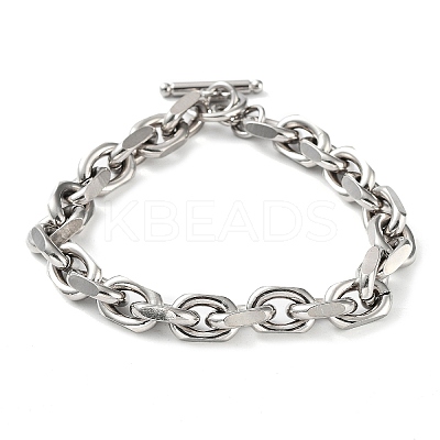 Non-Tarnish 304 Stainless Steel Cable Chains Bracelets for Men & Women BJEW-D031-03P-1