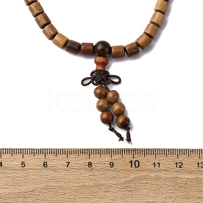 Wood Round Beads Wrap Bracelets LS-BJEW-U041-02A-1