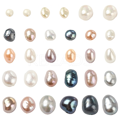 40Pcs 4 Colors Dyed Natural Cultured Freshwater Pearl Beads PEAR-YW001-03-1