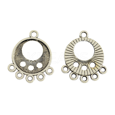 Tibetan Style Alloy Flat Round Chandelier Component Links LS-TIBE-1691-AS-LF-1