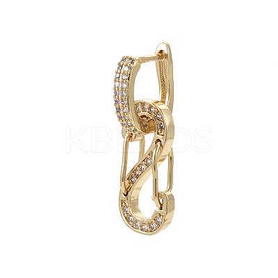 (Jewelry Parties Factory Sale)Brass Micro Pave Clear Cubic Zirconia Huggie Hoop Earring EJEW-R144-003-NF-1
