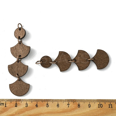 Flat Round & Fan Poplar Wood Big Pendants WOOD-G019-03B-1