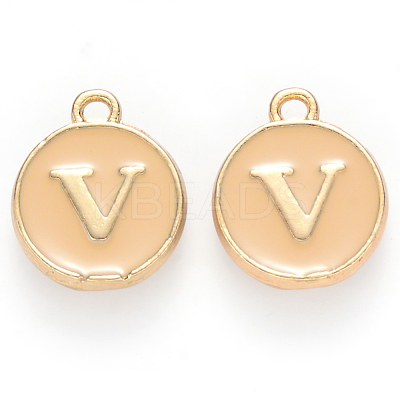 Golden Plated Alloy Enamel Charms X-ENAM-S118-06V-1