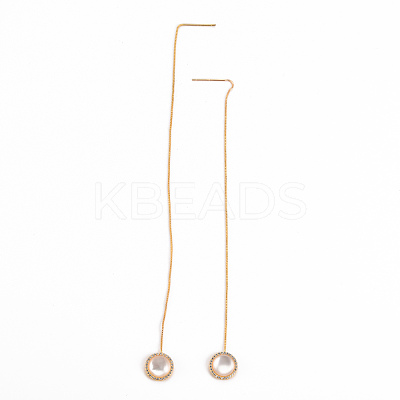 Brass Micro Pave Clear Cubic Zirconia Ear Threads KK-S356-264-NF-1