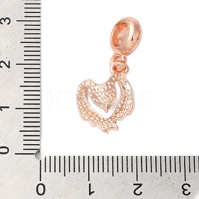 Rack Plating Alloy Crystal Rhinestone European Dangle Charms PALLOY-S189-36RG-1