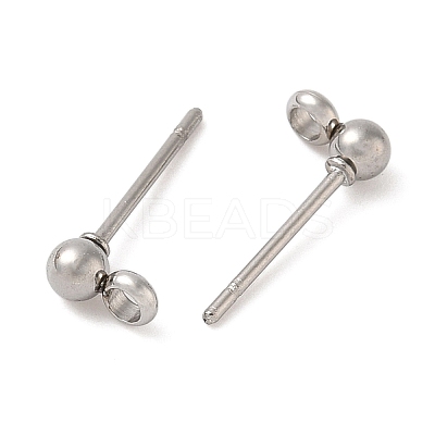 304 Stainless Steel Ball Post Stud Earring Findings X-STAS-Z035-01P-G-1