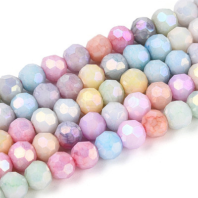 Anti-Tarnish Electroplate Glass Beads Strands X-EGLA-T021-4mm-15-11-1