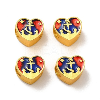 Rack Plating Alloy Enamel European Beads PALLOY-E006-17MG-01-1