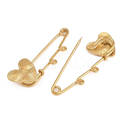 Radiant Heart 304 Stainless Steel Safety Pins Brooch Findings SA-CBA098D-15C-G02-1