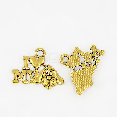 Tibetan Style Alloy Puppy Pendants X-TIBEP-0399-G-LF-1