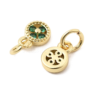 Brass Micro Pave Cubic Zirconia Pendants KK-Z147-01G-02-1