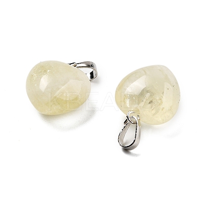 Natural Lemon Quartz Pendants G-J386-H18-P-1
