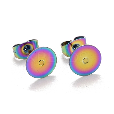 Ion Plating(IP) Rainbow Color 304 Stainless Steel Stud Earring Findings STAS-K238-02C-1