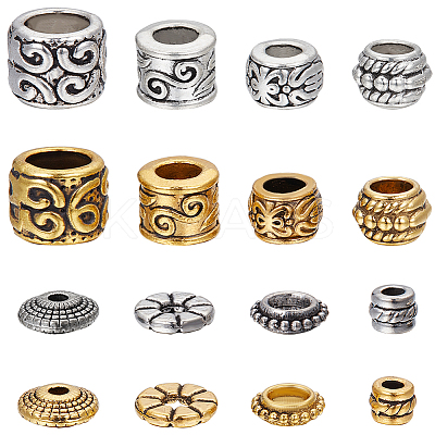 320Pcs 16 Styles Tibetan Style Alloy Beads FIND-SP0003-03-1