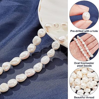 Natural Baroque Pearl Keshi Pearl Beads Strands PEAR-NB0001-49-1