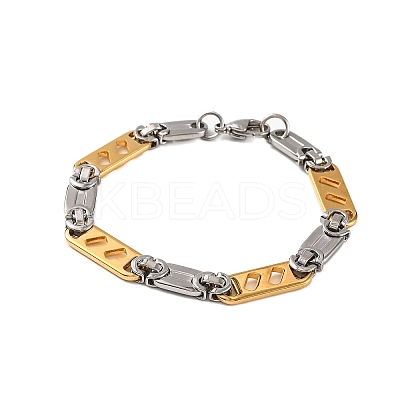201 Stainless Steel Oval Link Chain Bracelets BJEW-B078-122GP-1