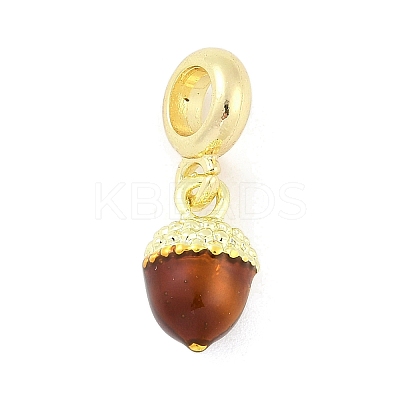 Brass Enamel Fruit European Dangle Charms KK-Z090-08G-08-1