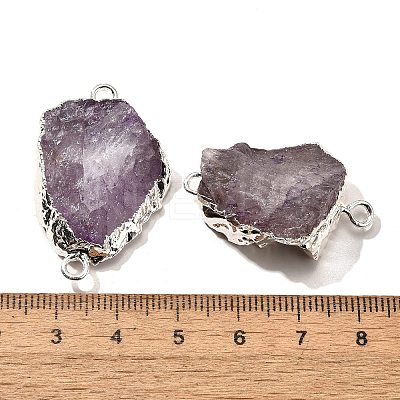 Raw Rough Natural Dyed Quartz Crystal Links Connector Charms G-K189-04S-03-1