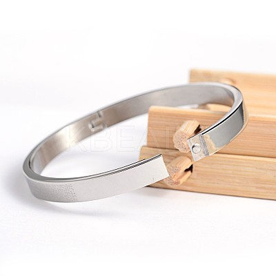 Tarnish Resistant 304 Stainless Steel Bangles BJEW-H0003-16A-1