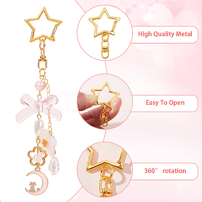 40Pcs Alloy Swivel Clasps Lanyard Snap Hook FIND-SP0003-60G-1
