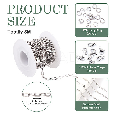 DIY Stainless Steel Paperclip Chains Necklaces Making Kits DIY-TA0011-23P-02-1