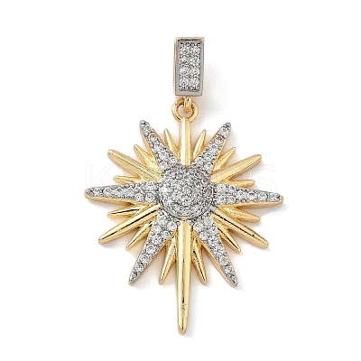 Brass Micro Pave Cubic Zirconia Pendants LS-KK-F909-01G-01-1