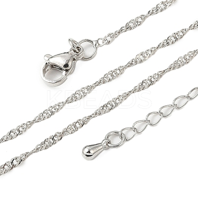 Brass Singapore Chains Necklaces for Women NJEW-D302-34P-1