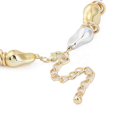 Two Tone Alloy Irregular Twist Beaded Necklaces for Women NJEW-Z043-01PG-01-1