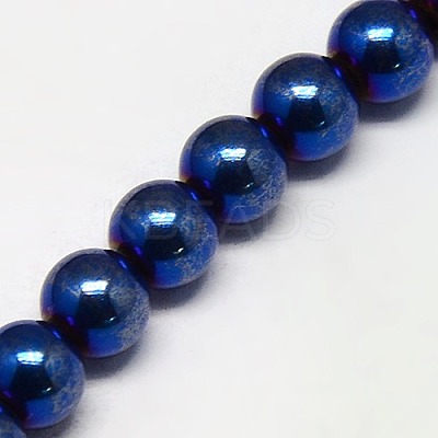 Electroplate Non-magnetic Synthetic Hematite Beads Strands G-J169A-4mm-03-1