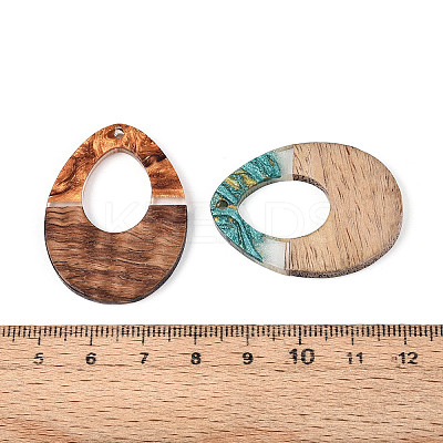 Opaque Resin & Walnut Wood Pendants RESI-T060-47M-1
