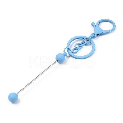 Spray Painted Alloy Bar Beadable Keychain for Jewelry Making DIY Crafts KEYC-A011-02K-1