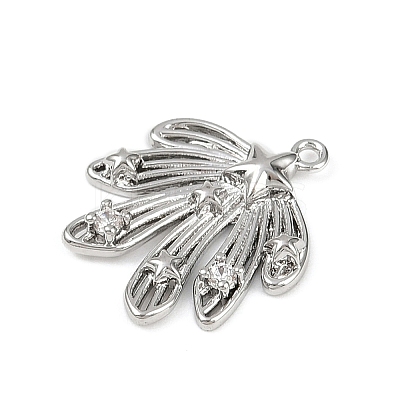 Brass Pave Clear Cubic Zirconia Pendants KK-L238-30P-1