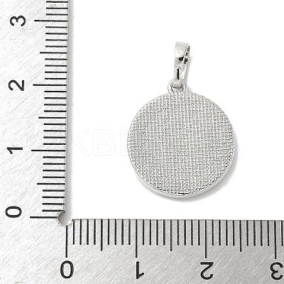 Brass Pave Natural White Shell Pendants KK-S522-06C-P-1