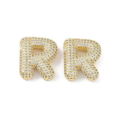 Brass Micro Pave Clear Cubic Zirconia Pendants KK-Z041-01G-R-1