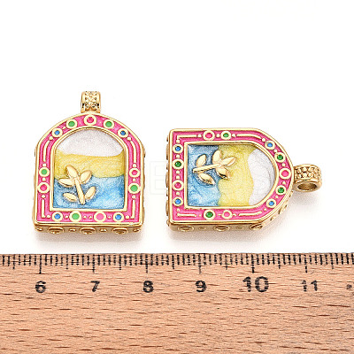 304 Stainless Steel Enamel Pendants X1-STAS-T068-18B-1