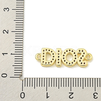 Rack Plating Brass Pave Clear Cubic Zirconia DIOS Links KK-U029-17G-1
