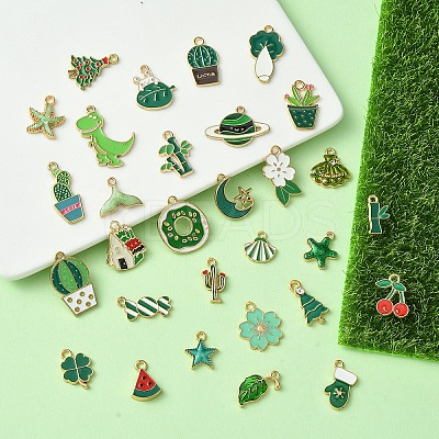 30Pcs 30 Styles Alloy Enamel Pendants ENAM-YW0004-14-1