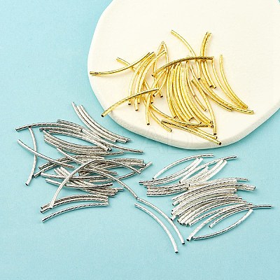 90Pcs 3 Colors Brass Tube Beads KK-YW0002-03-1
