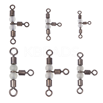 30Pcs 6 Styles 3 Way Cross-Line Barrel Fishing Swivels FIND-FH0010-07-1