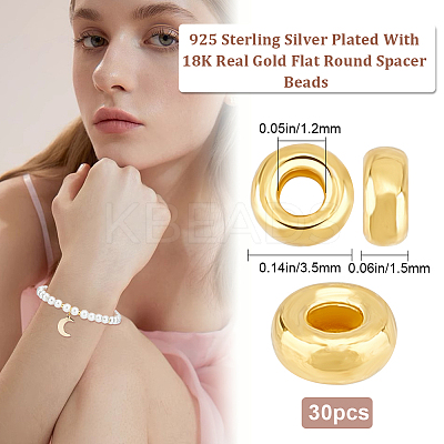 Flat Round 925 Sterling Silver Spacer Beads STER-BBC0005-56A-G-1