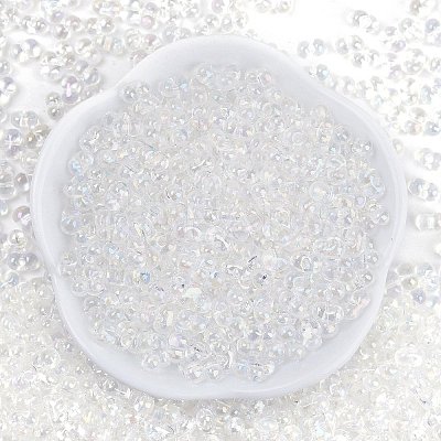 Transparent Colours Rainbow Glass Seed Beads SEED-K010-02-1