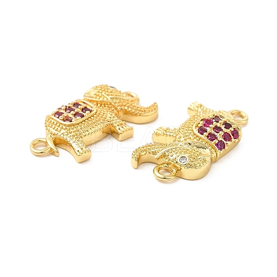 Rack Plating Brass Micro Pave Cubic Zirconia Connector Charms KK-D087-07G-1