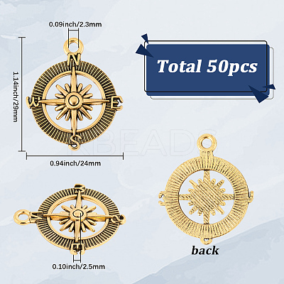 50Pcs Tibetan Style Alloy Pendants FIND-SC0020-97-1