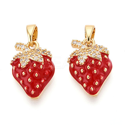 Brass Micro Pave Cubic Zirconia Pendants KK-N265-11G-1