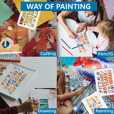 1Pc PET Hollow Out Drawing Painting Stencils DIY-MA0004-57-1
